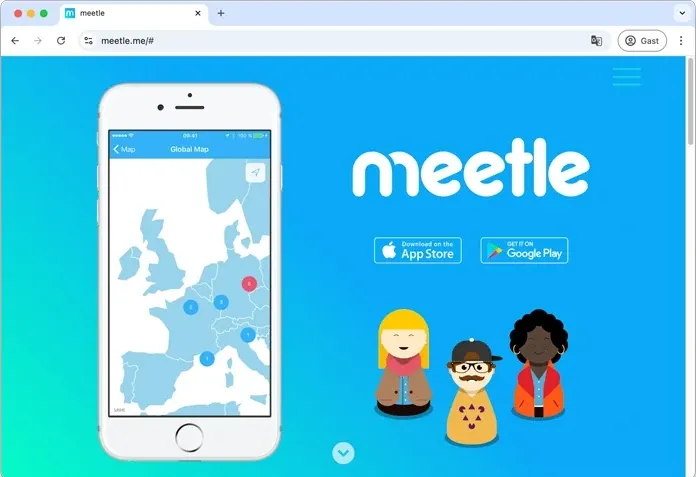 Screenshot der meetle App - so hat alles angefangen.